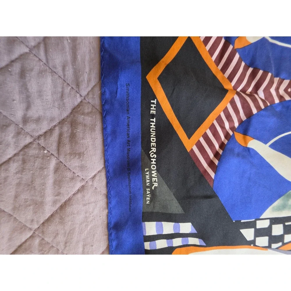 Thundershower H Lyman Sayen‎ Silk Scarf Smithsonian Institute Art To Wear